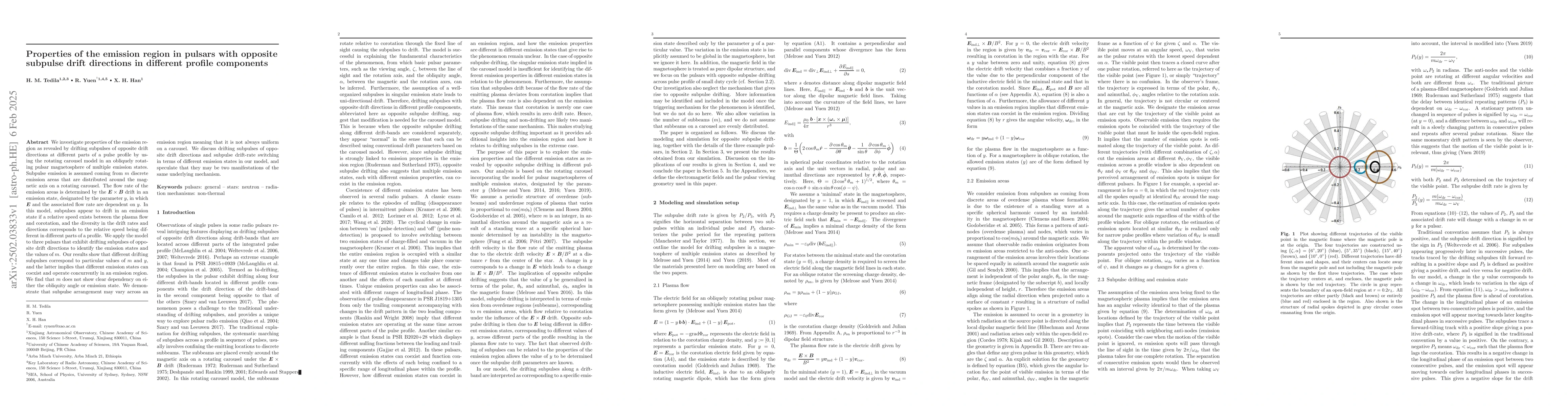 Thumbnail for Properties of the emission region in pulsars with opposite subpulse
  drift directions in different profile components