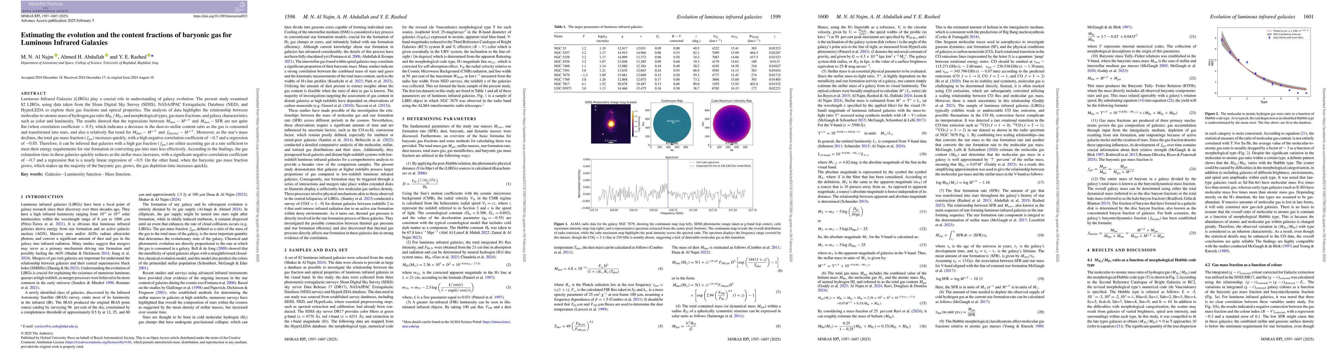 Thumbnail for Estimating the evolution and the content fractions of baryonic gas for
  Luminous Infrared Galaxies