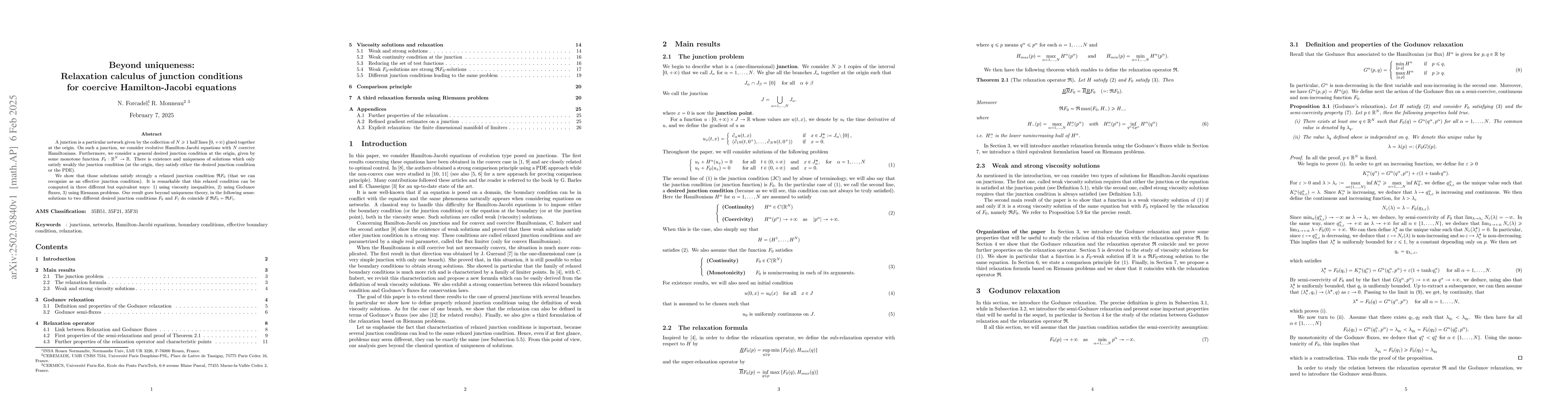 Thumbnail for Beyond uniqueness: Relaxation calculus of junction conditions for
  coercive Hamilton-Jacobi equations