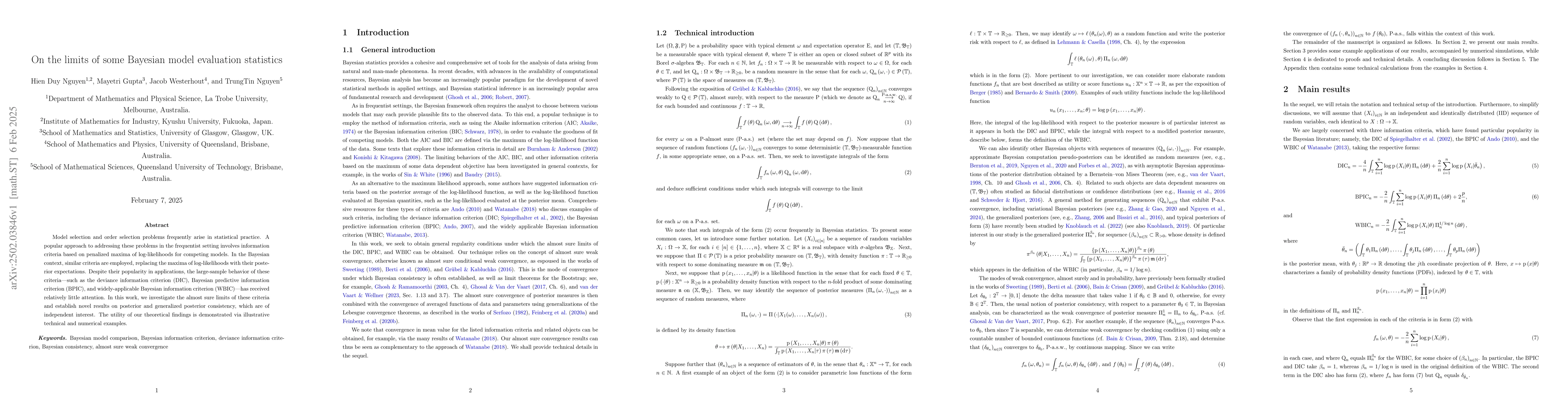 Thumbnail for On the limits of some Bayesian model evaluation statistics