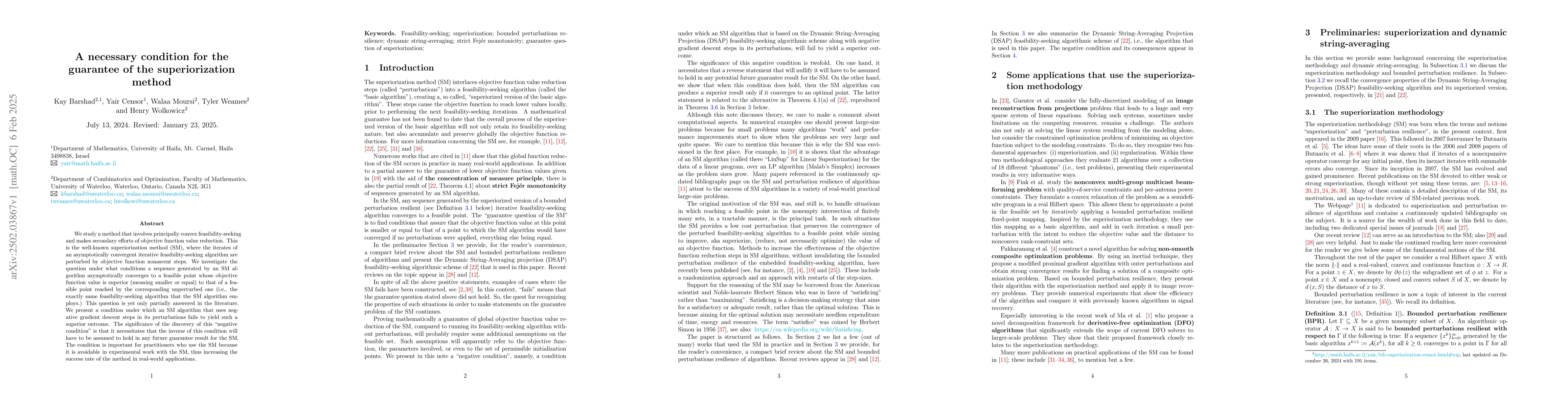 Thumbnail for A necessary condition for the guarantee of the superiorization method