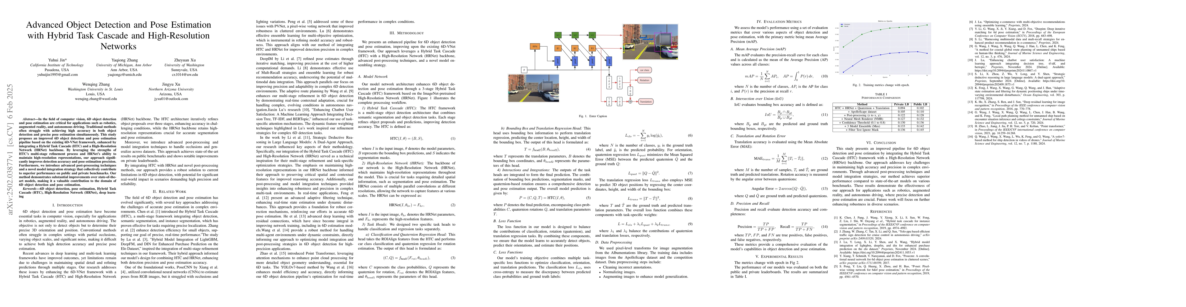Thumbnail for Advanced Object Detection and Pose Estimation with Hybrid Task Cascade
  and High-Resolution Networks