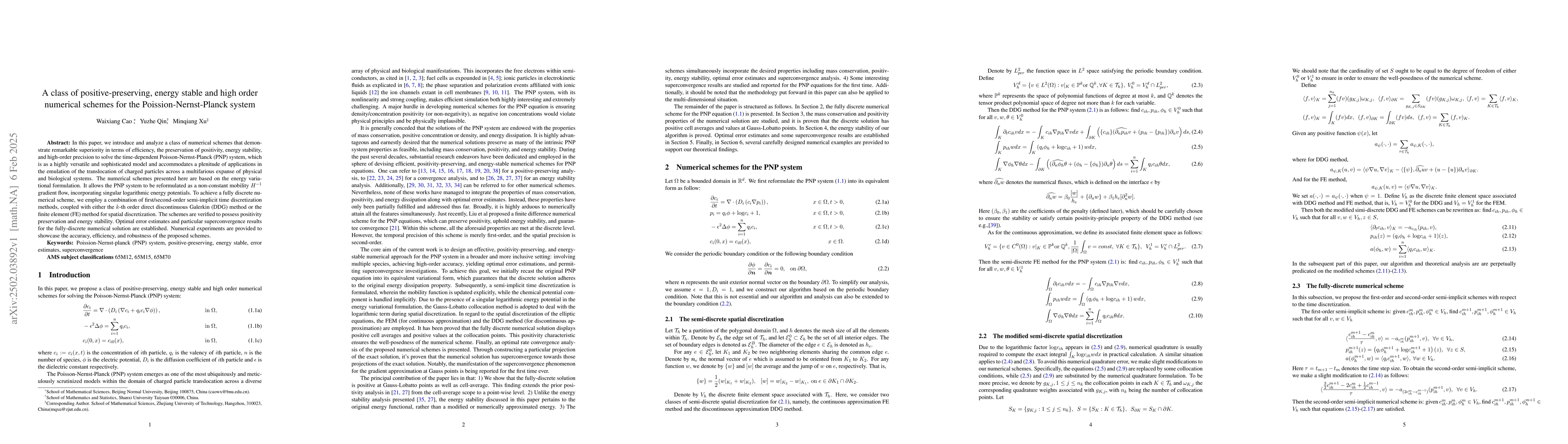 Thumbnail for A class of positive-preserving,energy stable and high order numerical
  schemes for the Poission-Nernst-Planck system