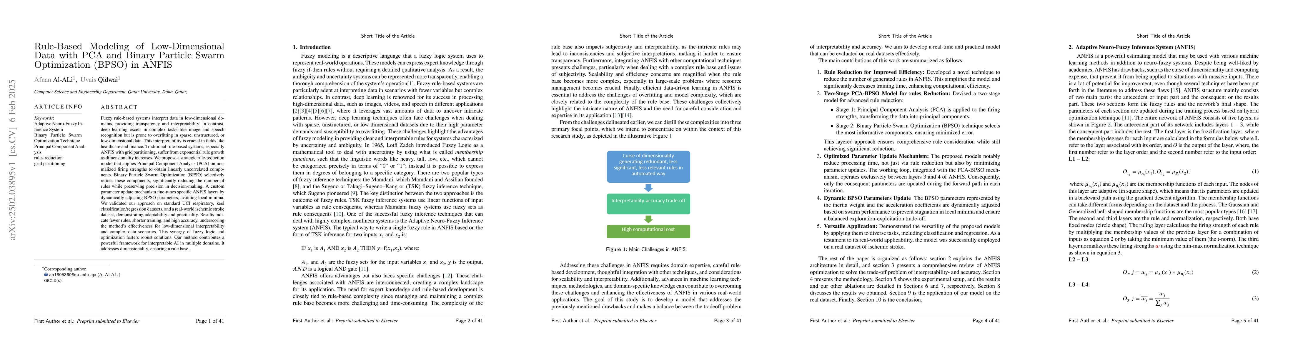 Thumbnail for Rule-Based Modeling of Low-Dimensional Data with PCA and Binary Particle
  Swarm Optimization (BPSO) in ANFIS