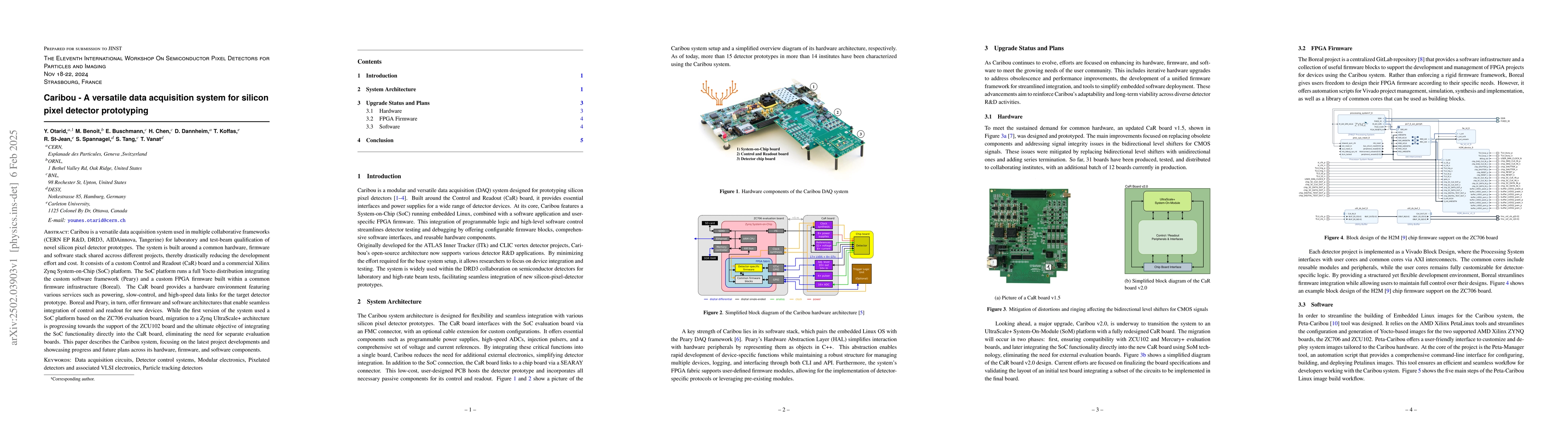 Thumbnail for Caribou -- A versatile data acquisition system for silicon pixel
  detector prototyping