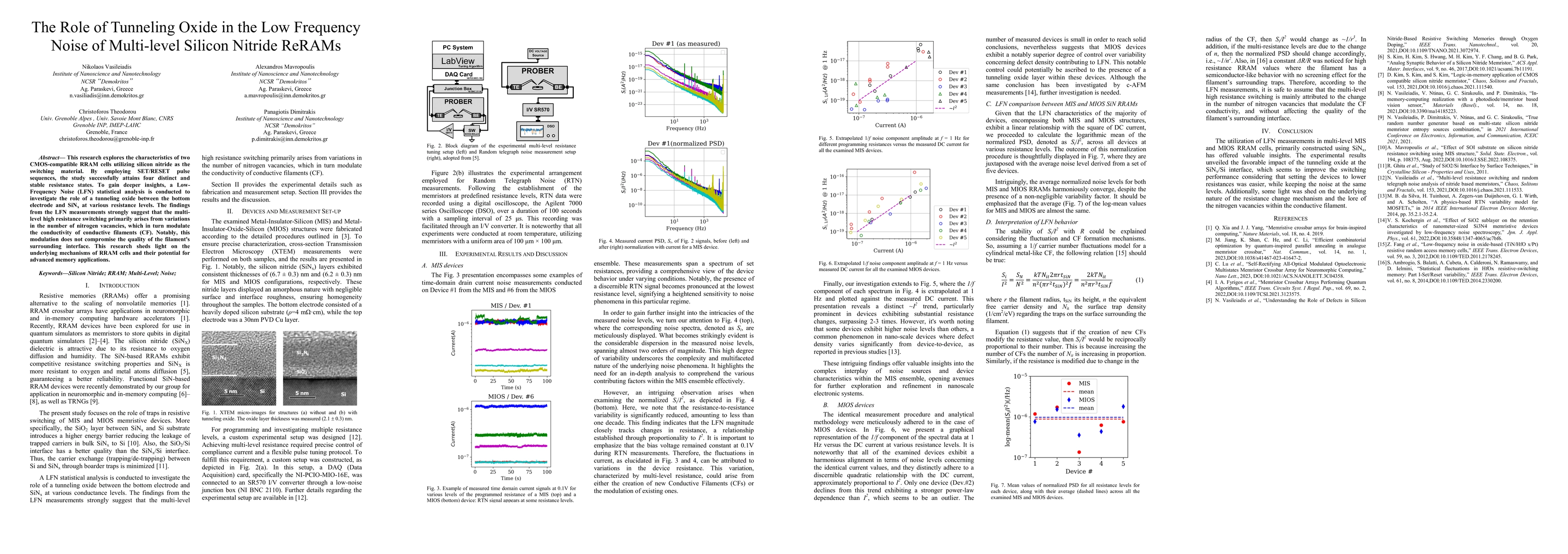 Thumbnail for The Role of Tunneling Oxide in the Low Frequency Noise of Multi-level
  Silicon Nitride ReRAMs