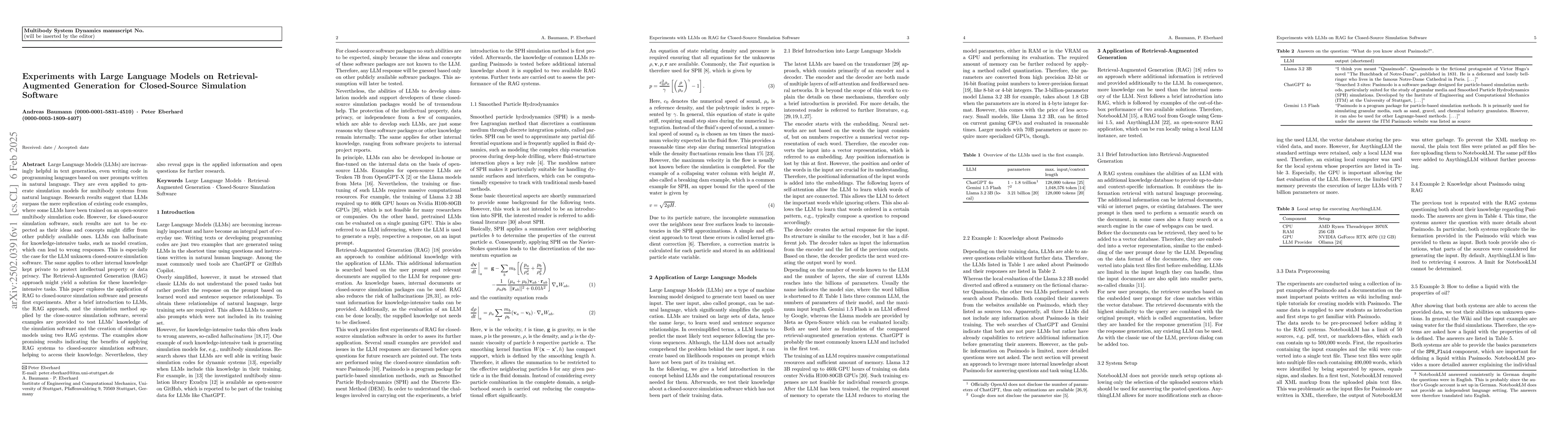 Thumbnail for Experiments with Large Language Models on Retrieval-Augmented Generation
  for Closed-Source Simulation Software