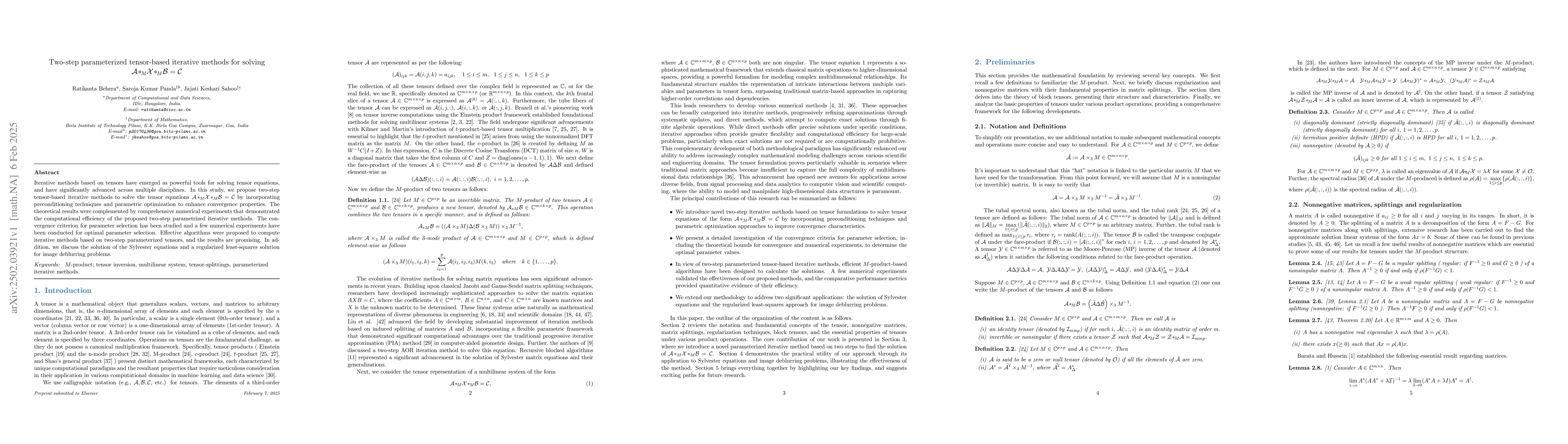 Thumbnail for Two-step parameterized tensor-based iterative methods for solving
  $\mathcal{A}_{*M}\mathcal{X}_{*M}\mathcal{B}=\mathcal{C}$