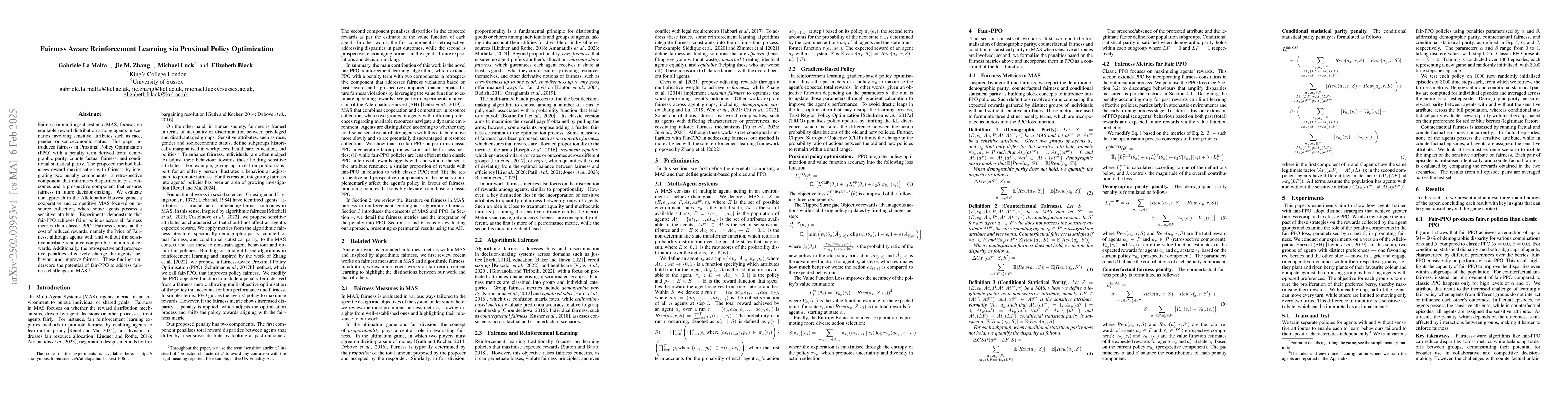Thumbnail for Fairness Aware Reinforcement Learning via Proximal Policy Optimization