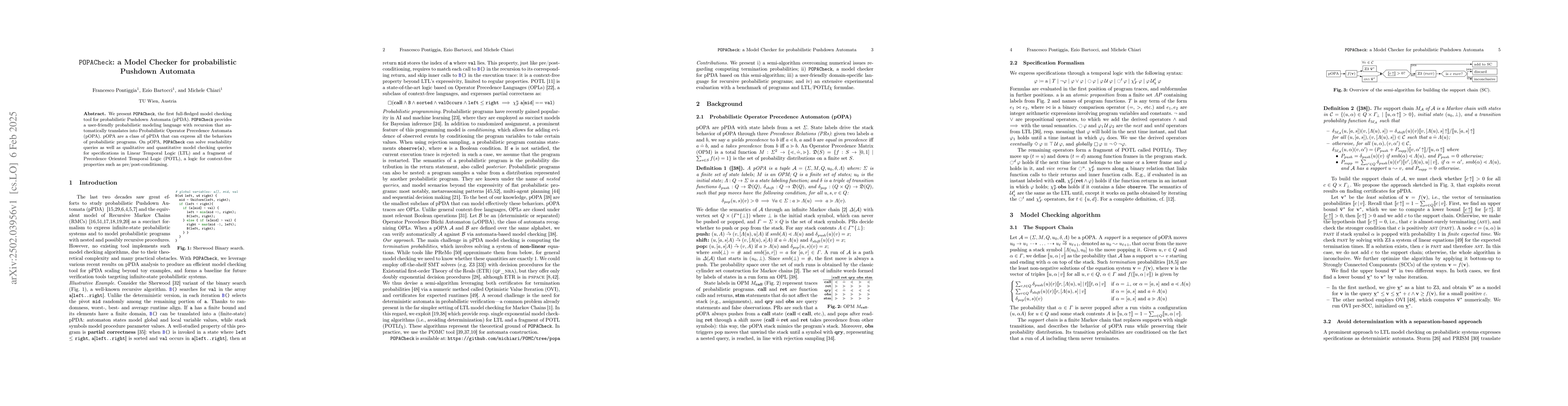 Thumbnail for POPACheck: a Model Checker for probabilistic Pushdown Automata
