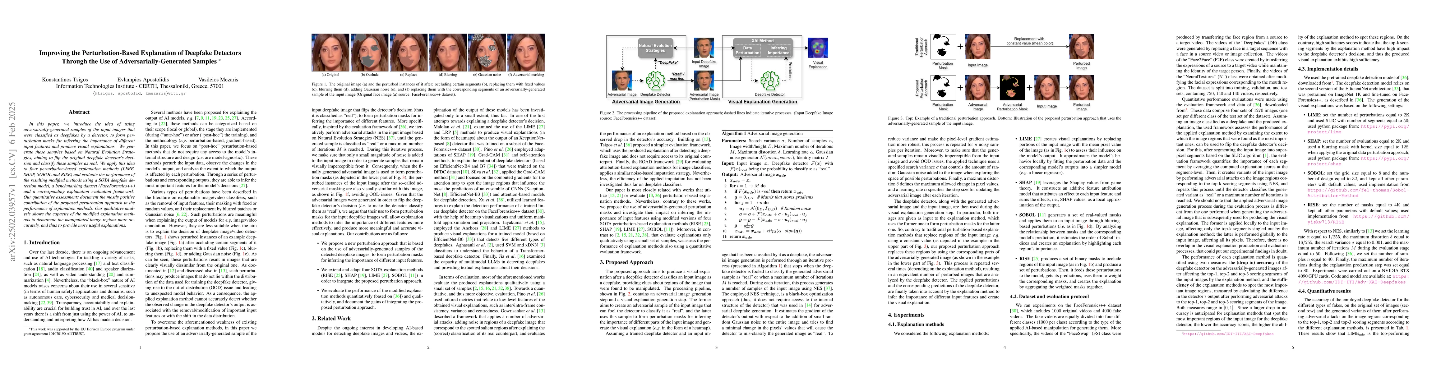 Thumbnail for Improving the Perturbation-Based Explanation of Deepfake Detectors
  Through the Use of Adversarially-Generated Samples
