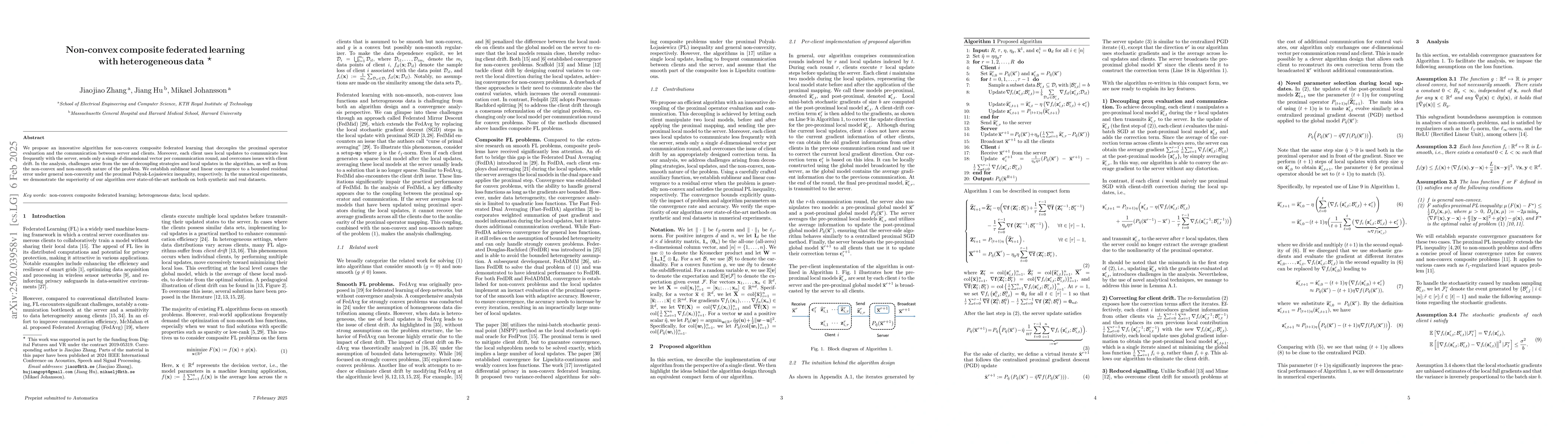 Thumbnail for Non-convex composite federated learning with heterogeneous data