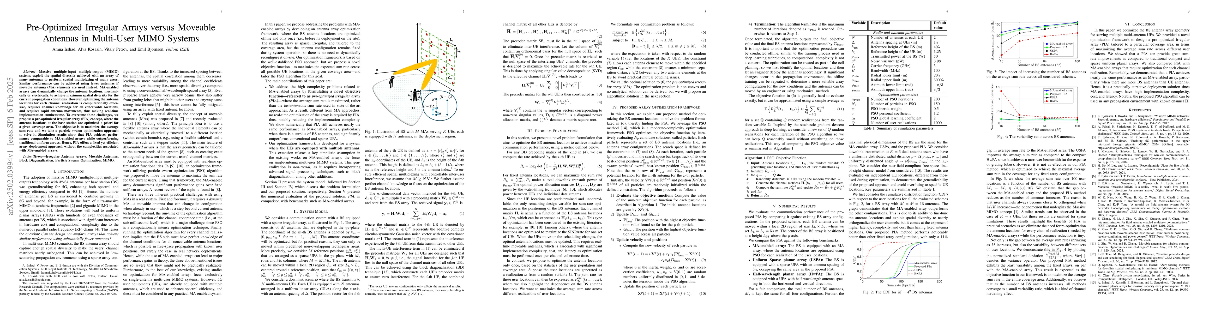 Thumbnail for Pre-Optimized Irregular Arrays versus Moveable Antennas in Multi-User
  MIMO Systems