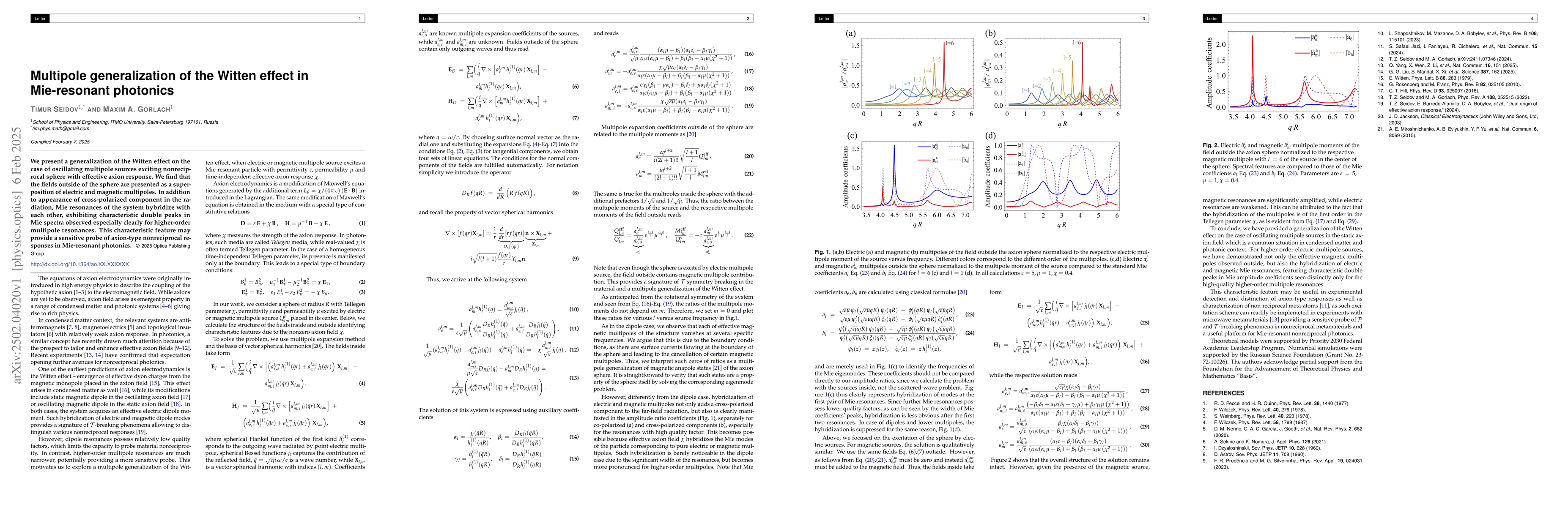 Thumbnail for Multipole generalization of the Witten effect in Mie-resonant photonics