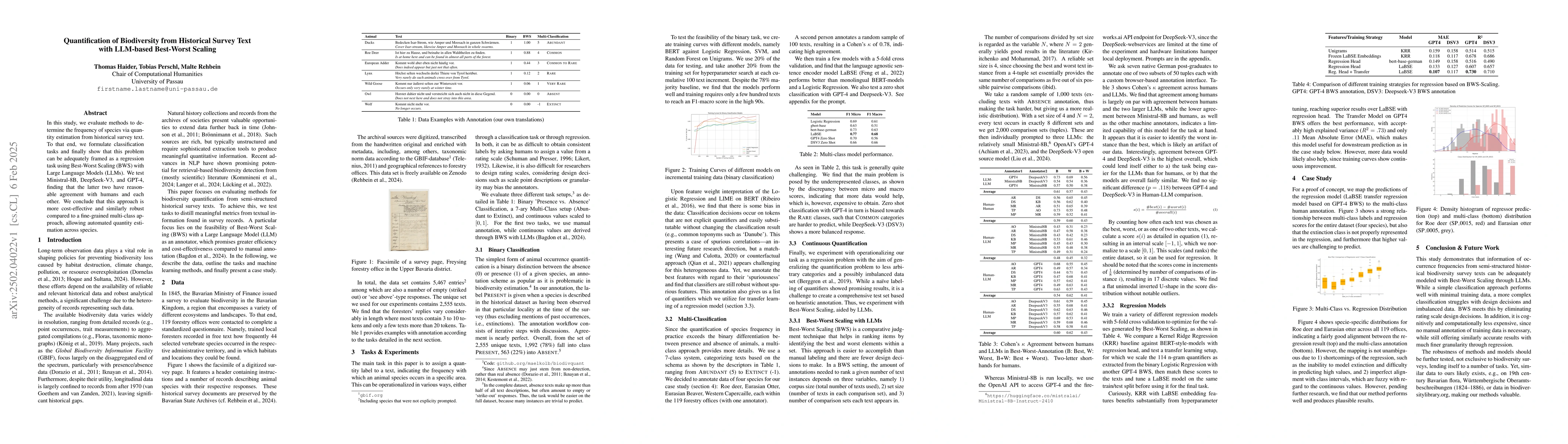 Thumbnail for Quantification of Biodiversity from Historical Survey Text with
  LLM-based Best-Worst Scaling