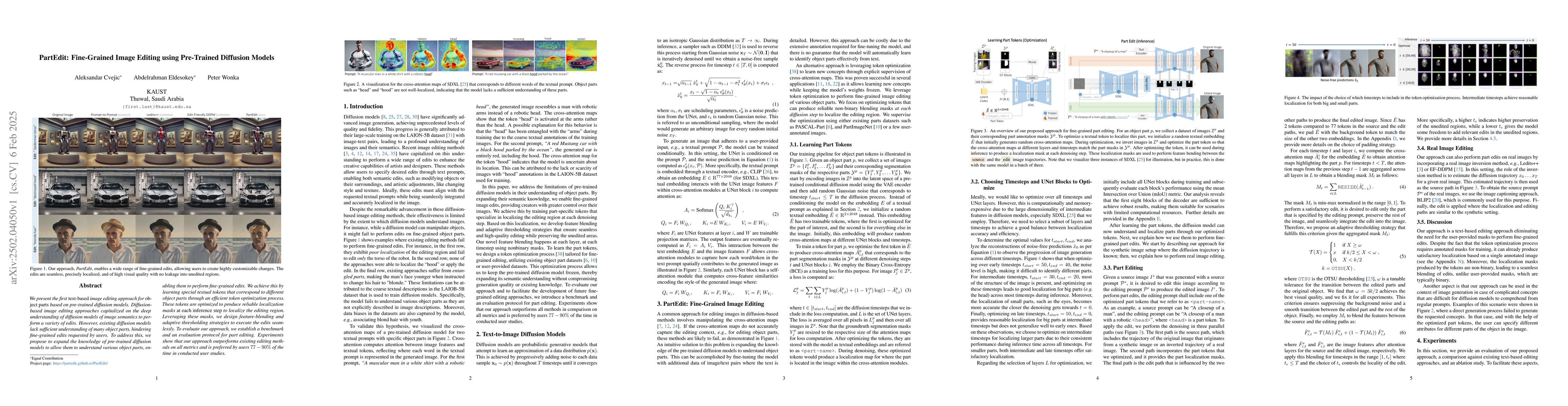 Thumbnail for PartEdit: Fine-Grained Image Editing using Pre-Trained Diffusion Models