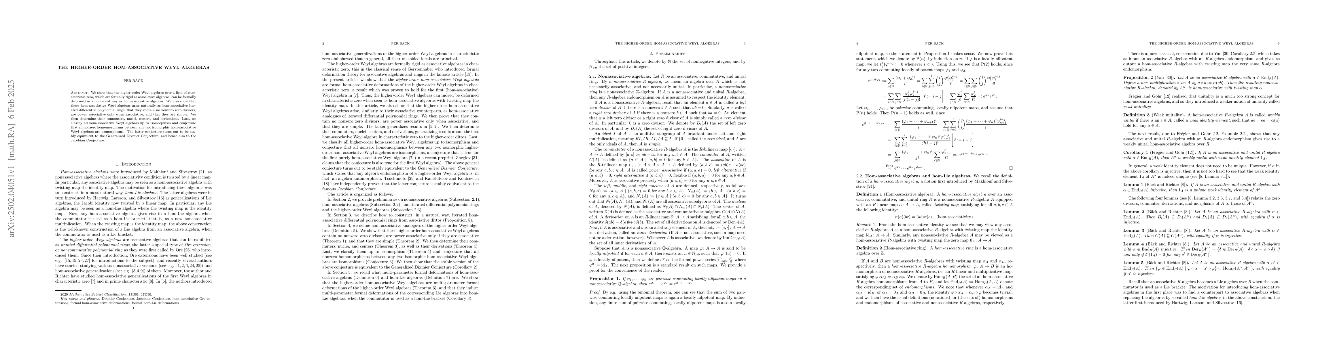 Thumbnail for The higher-order hom-associative Weyl algebras