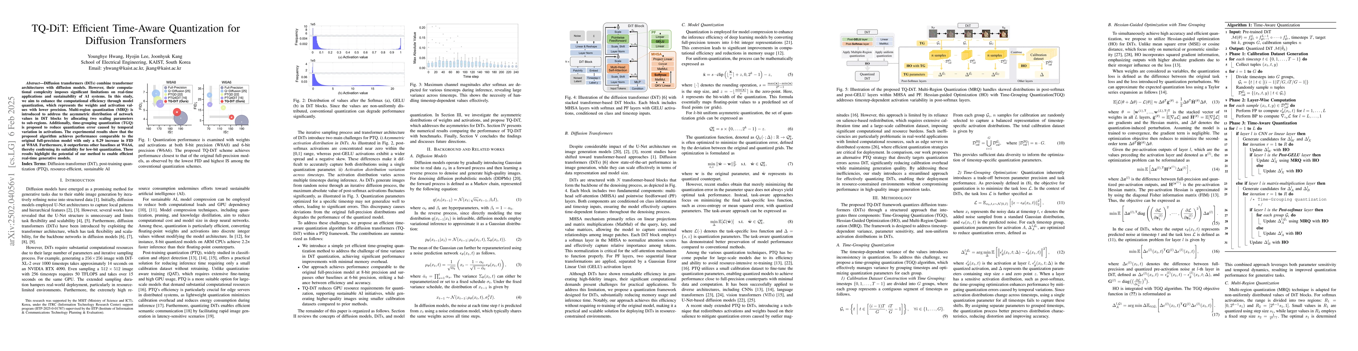 Thumbnail for TQ-DiT: Efficient Time-Aware Quantization for Diffusion Transformers