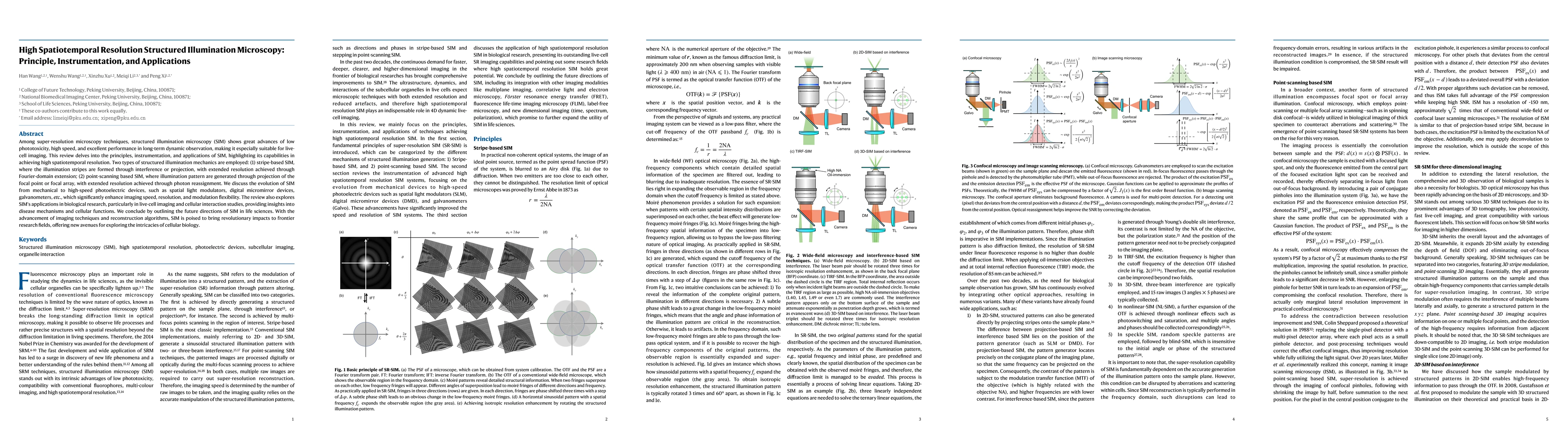 Thumbnail for High Spatiotemporal Resolution Structured Illumination Microscopy:
  Principle, Instrumentation, and Applications