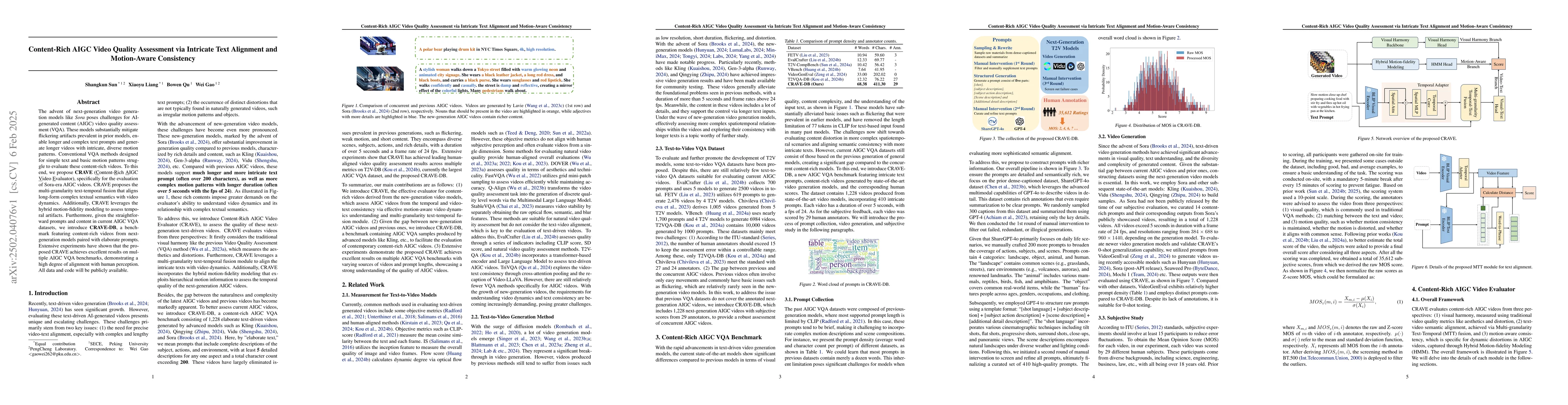 Thumbnail for Content-Rich AIGC Video Quality Assessment via Intricate Text Alignment
  and Motion-Aware Consistency