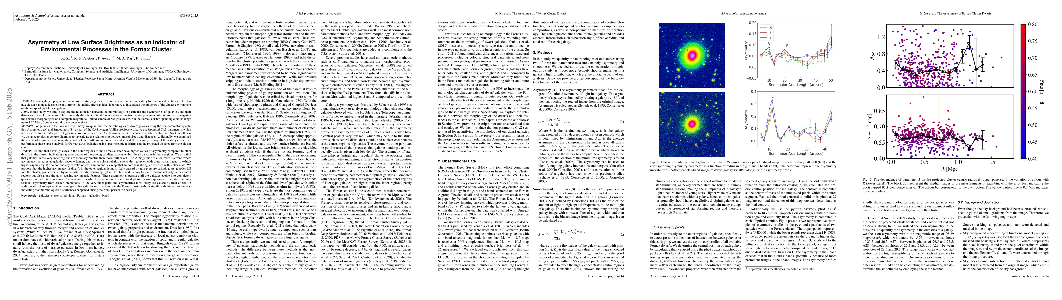 Thumbnail for Asymmetry at Low Surface Brightness as an Indicator of Environmental
  Processes in the Fornax Cluster