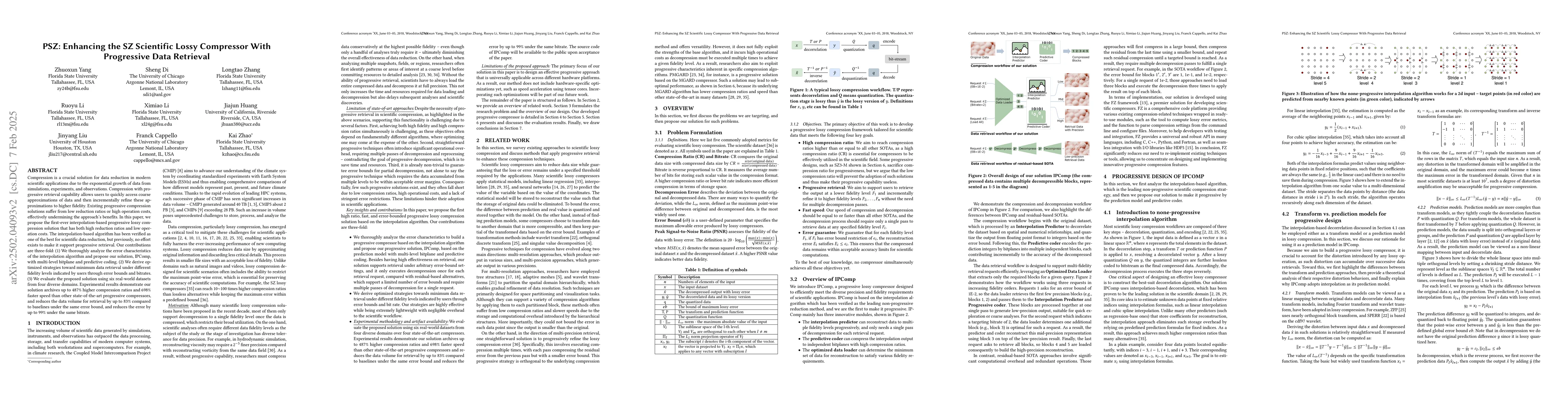 Thumbnail for PSZ: Enhancing the SZ Scientific Lossy Compressor With Progressive Data
  Retrieval