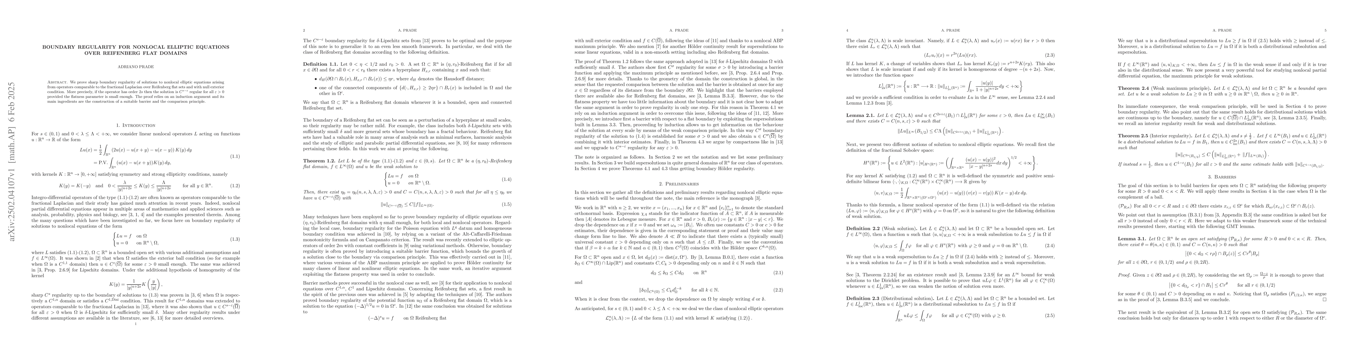 Thumbnail for Boundary regularity for nonlocal elliptic equations over Reifenberg flat
  domains