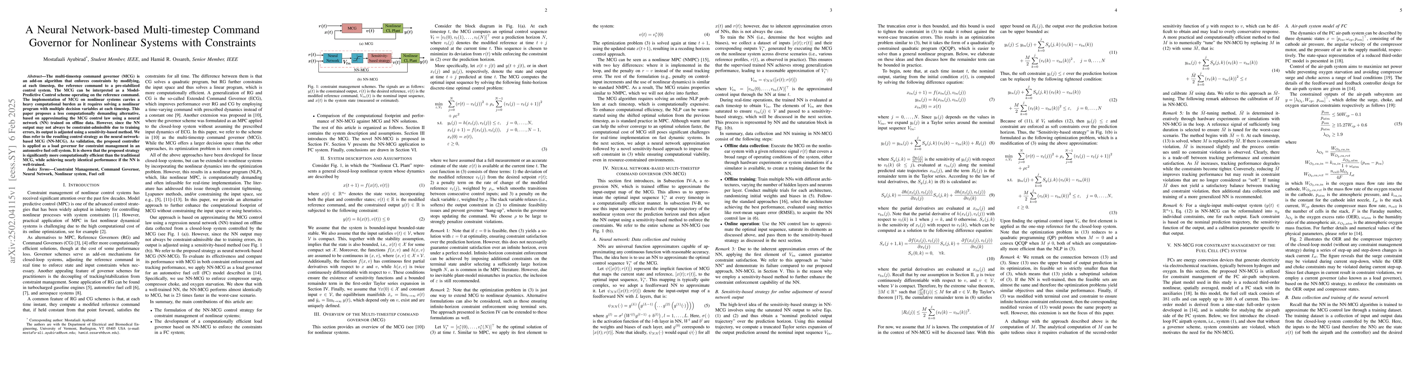 Thumbnail for A Neural Network-based Multi-timestep Command Governor for Nonlinear
  Systems with Constraints