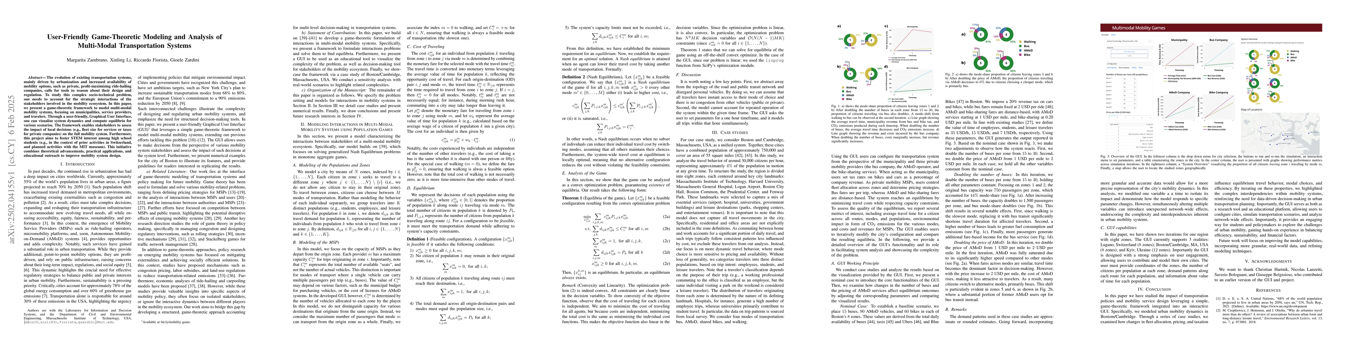 Thumbnail for User-Friendly Game-Theoretic Modeling and Analysis of Multi-Modal
  Transportation Systems