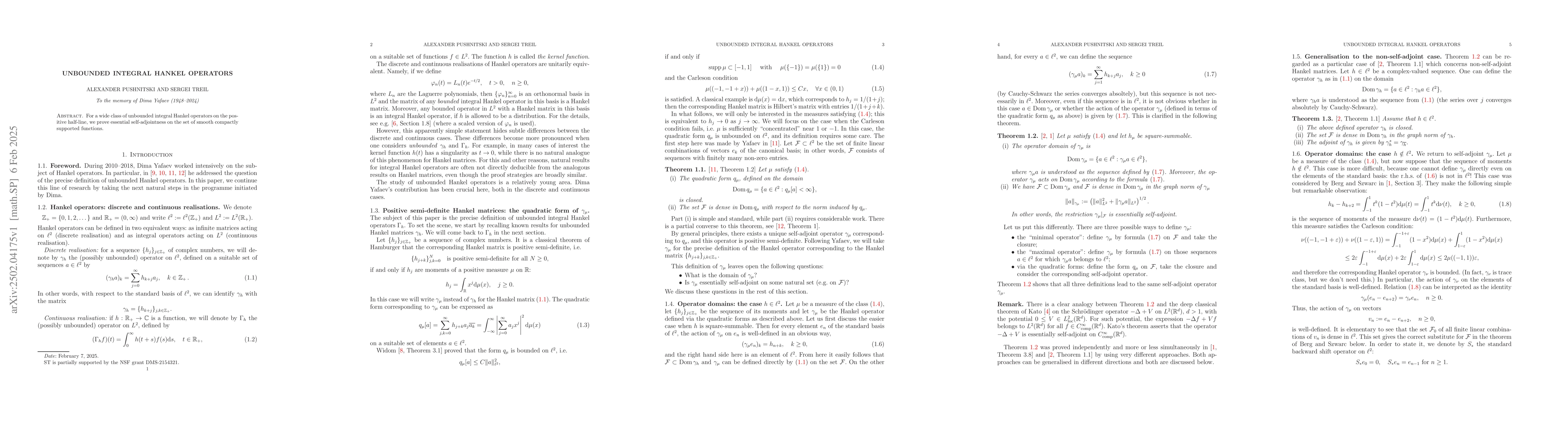 Thumbnail for Unbounded integral Hankel operators