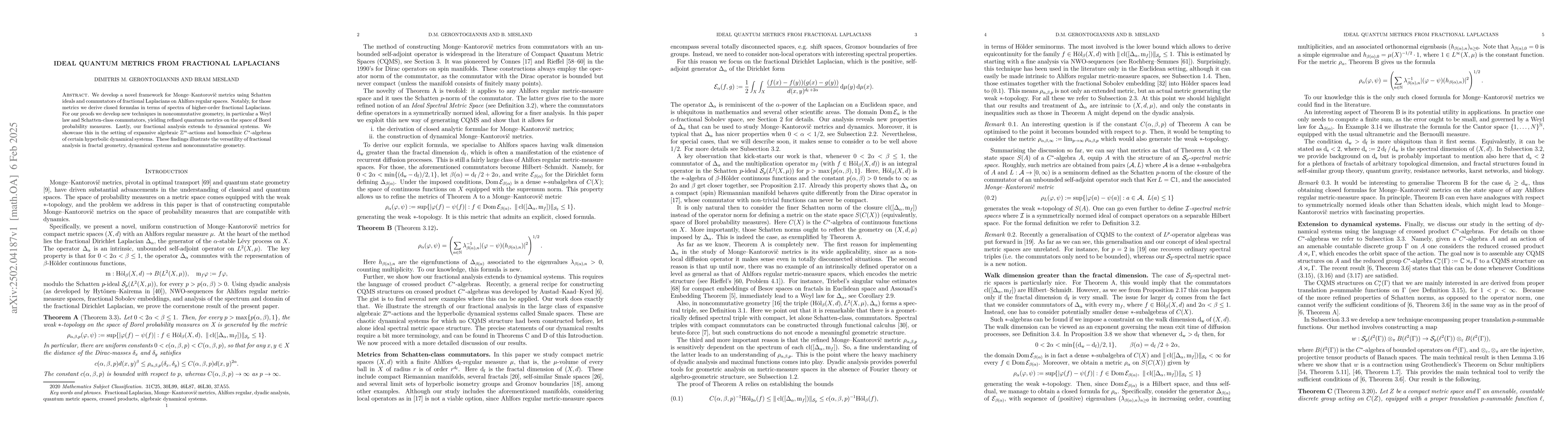 Thumbnail for Ideal quantum metrics from fractional Laplacians
