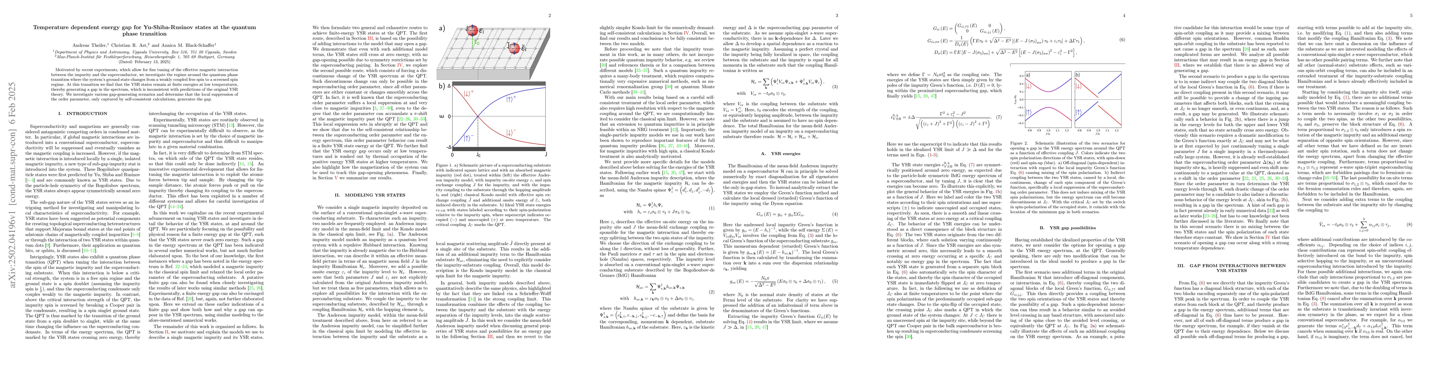 Thumbnail for Temperature dependent energy gap for Yu-Shiba-Rusinov states at the
  quantum phase transition