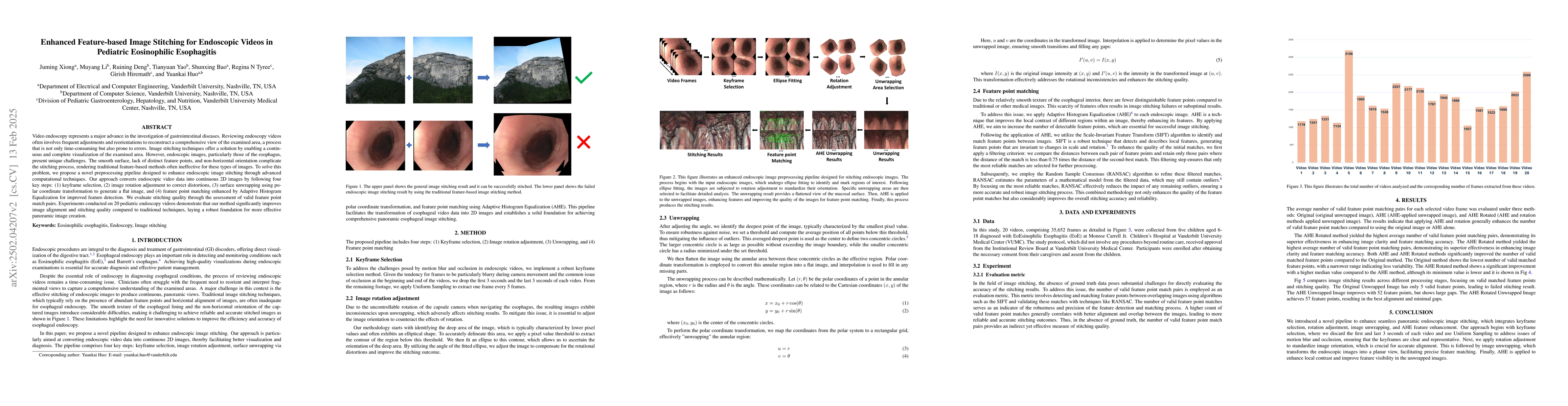 Thumbnail for Enhanced Feature-based Image Stitching for Endoscopic Videos in
  Pediatric Eosinophilic Esophagitis