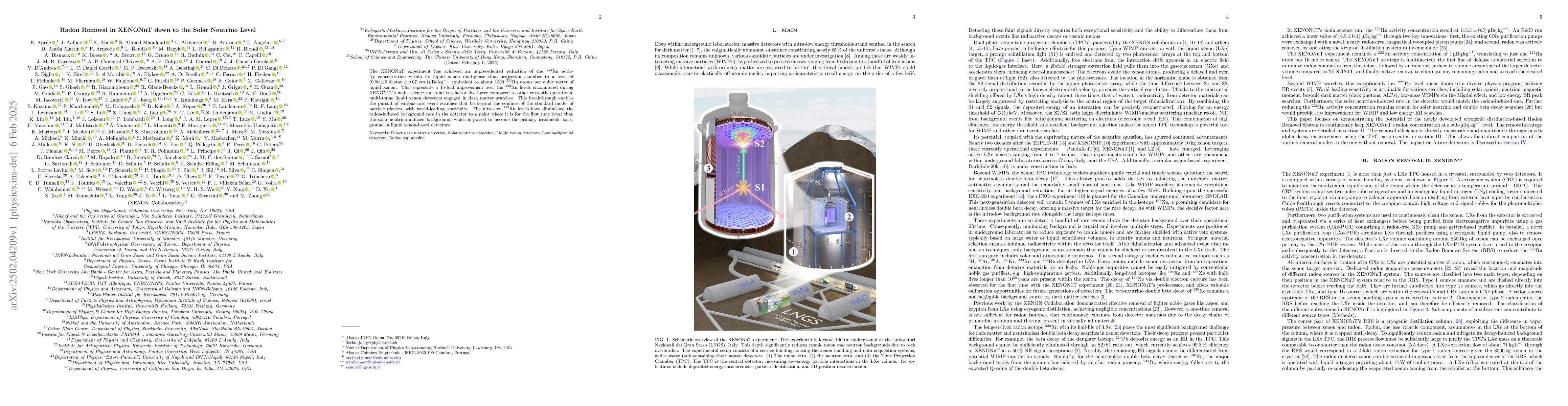 Thumbnail for Radon Removal in XENONnT down to the Solar Neutrino Level