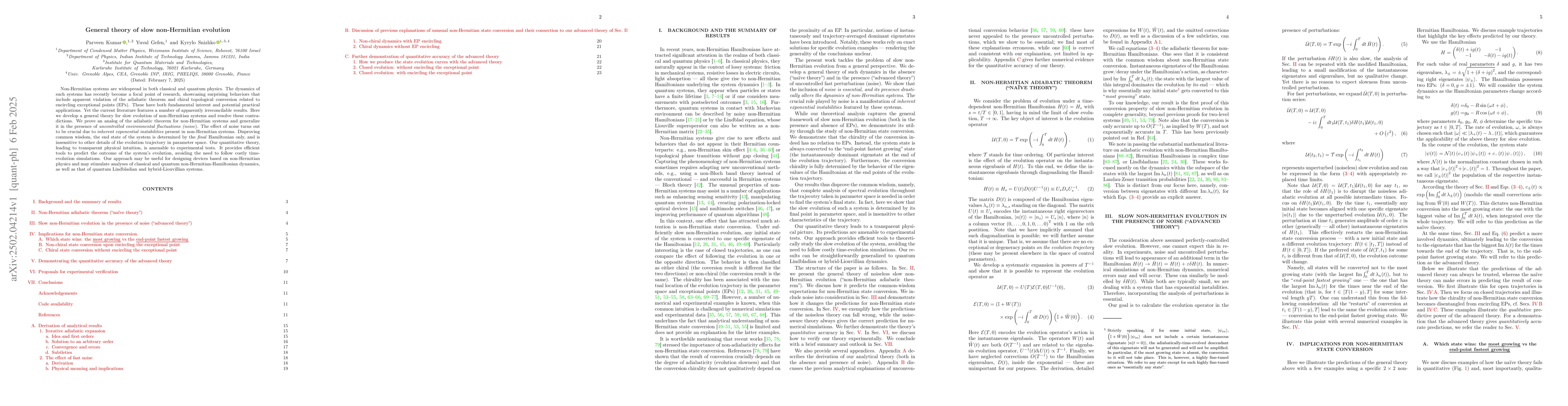 Thumbnail for General theory of slow non-Hermitian evolution