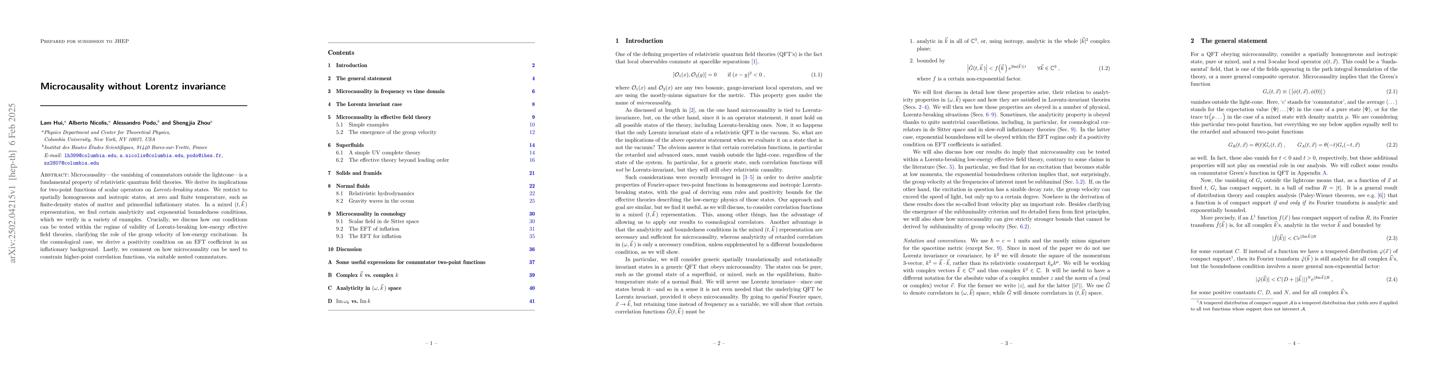 Thumbnail for Microcausality without Lorentz invariance