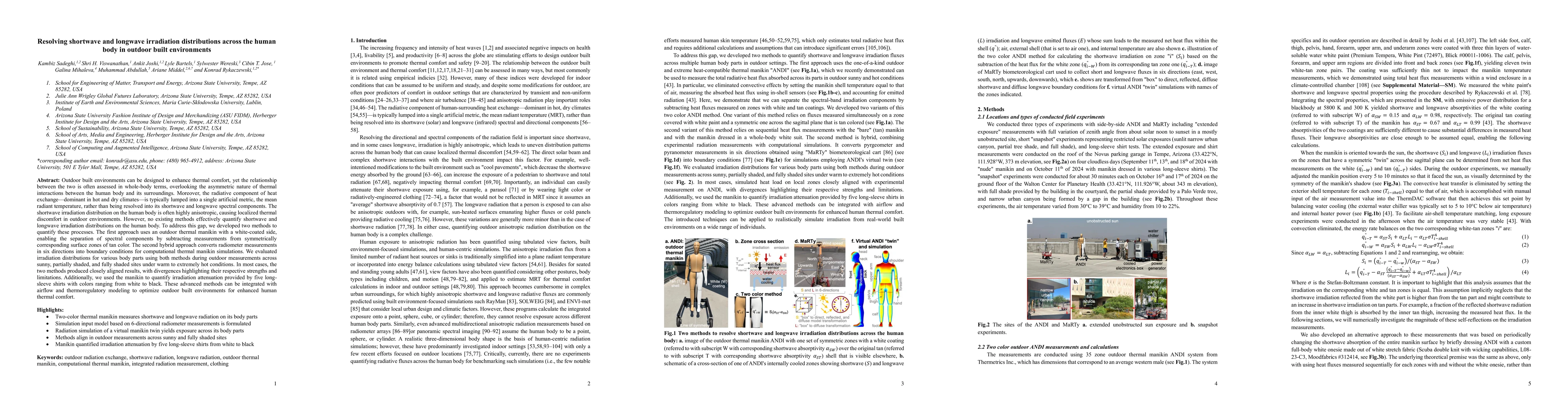 Thumbnail for Resolving shortwave and longwave irradiation distributions across the
  human body in outdoor built environments