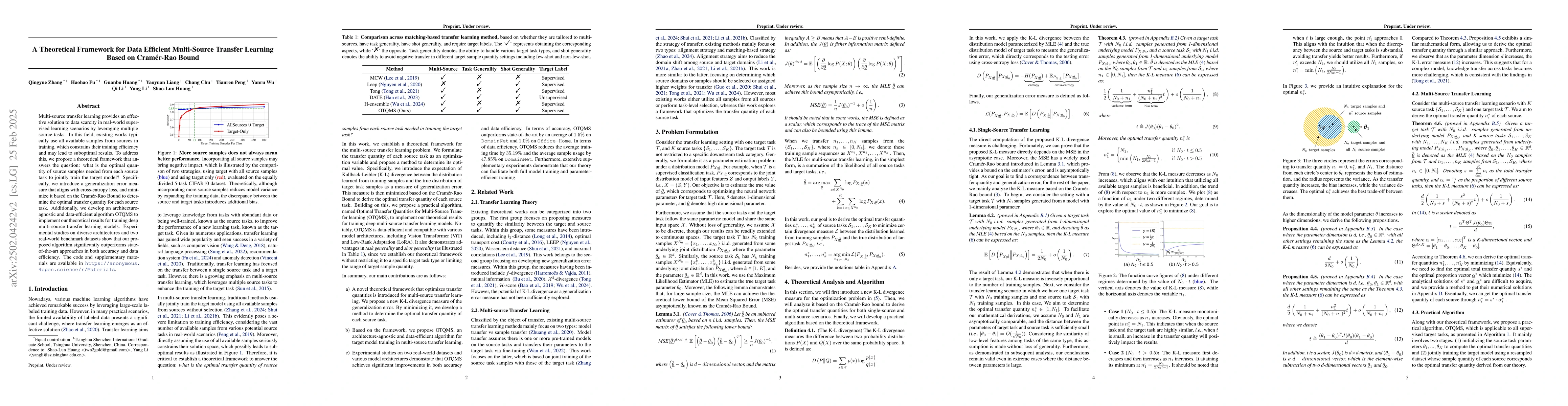 Thumbnail for A Theoretical Framework for Data Efficient Multi-Source Transfer
  Learning Based on Cramér-Rao Bound
