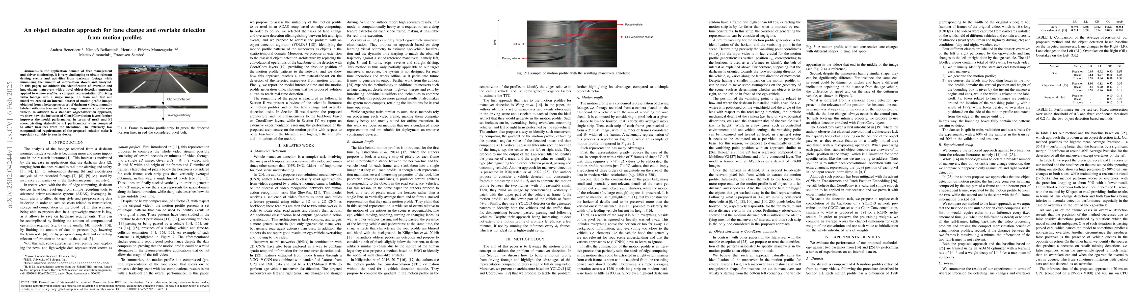 Thumbnail for An object detection approach for lane change and overtake detection from
  motion profiles