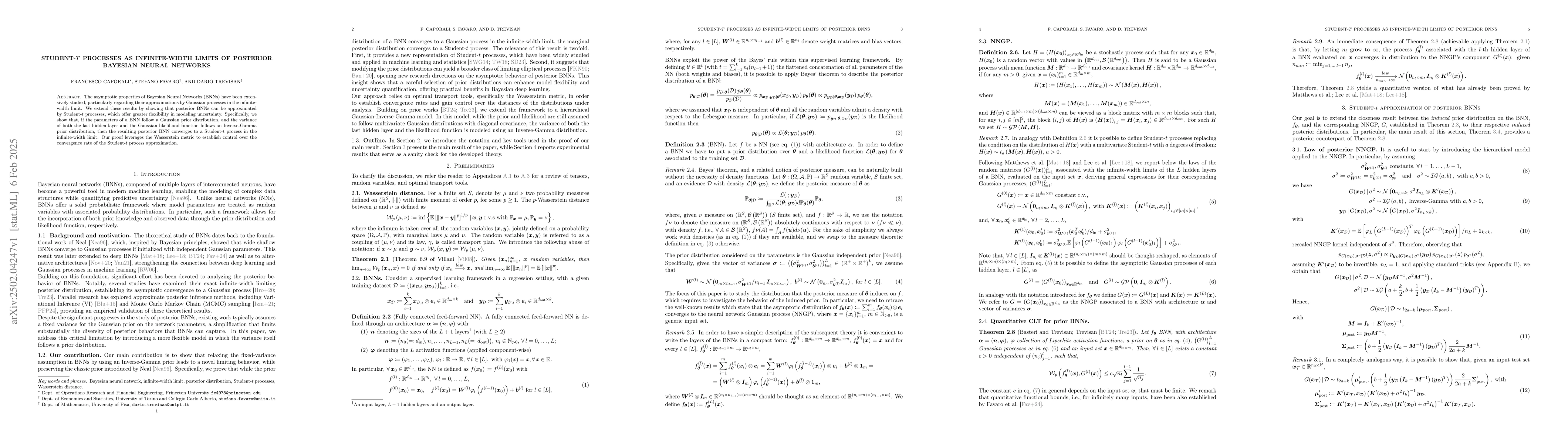 Thumbnail for Student-t processes as infinite-width limits of posterior Bayesian
  neural networks