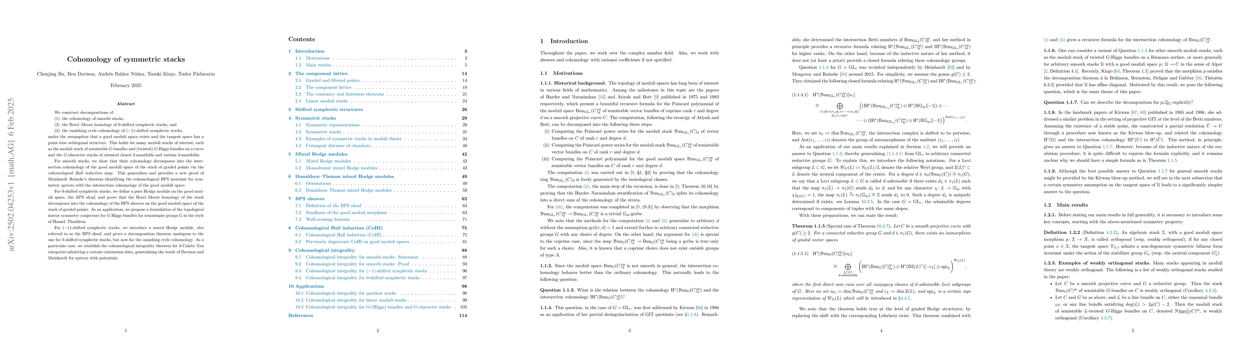 Thumbnail for Cohomology of symmetric stacks