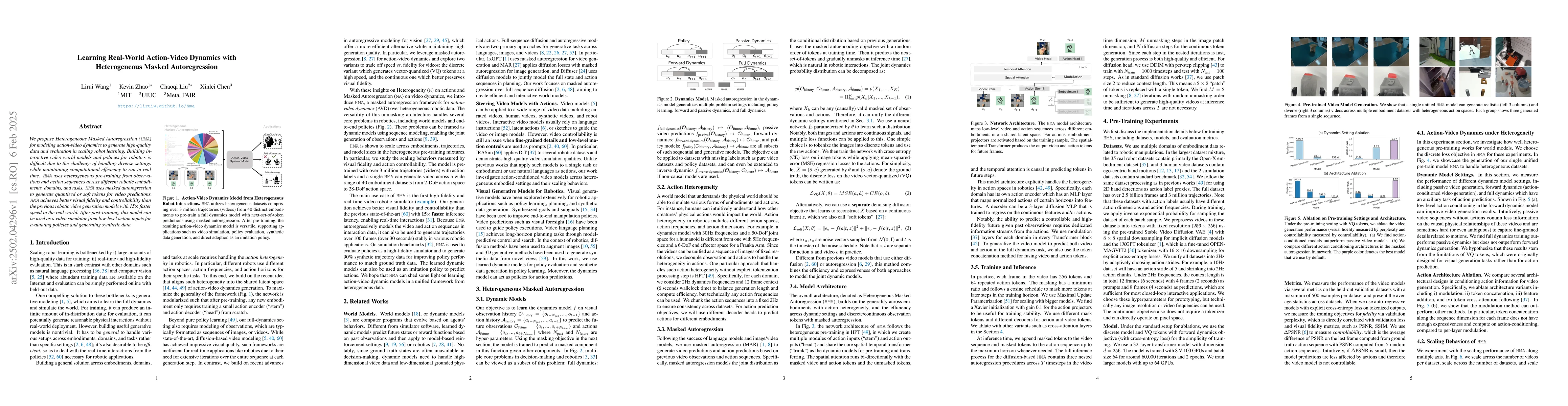 Thumbnail for Learning Real-World Action-Video Dynamics with Heterogeneous Masked
  Autoregression