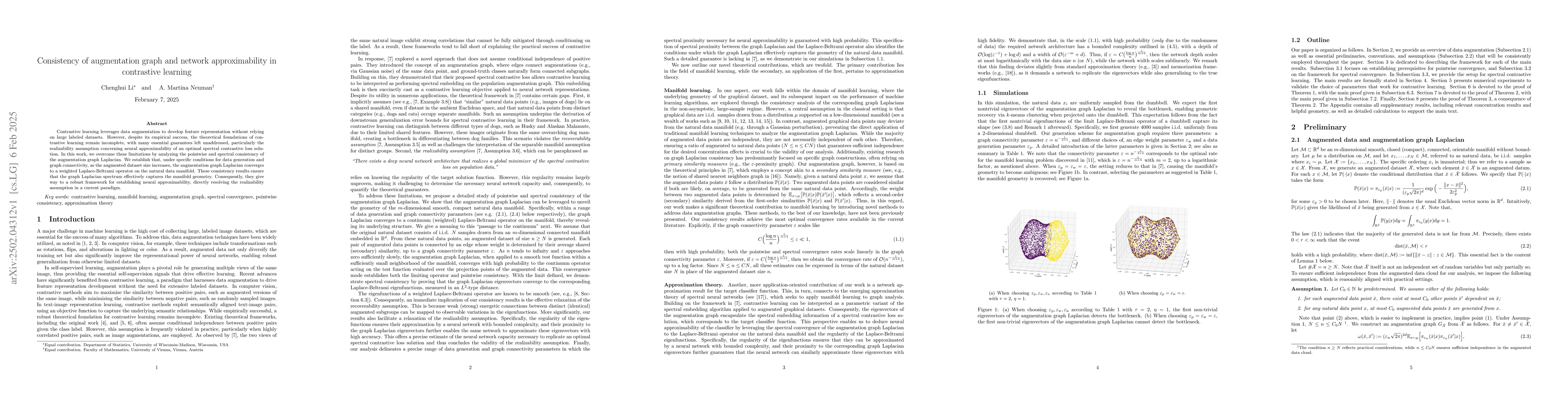 Thumbnail for Consistency of augmentation graph and network approximability in
  contrastive learning