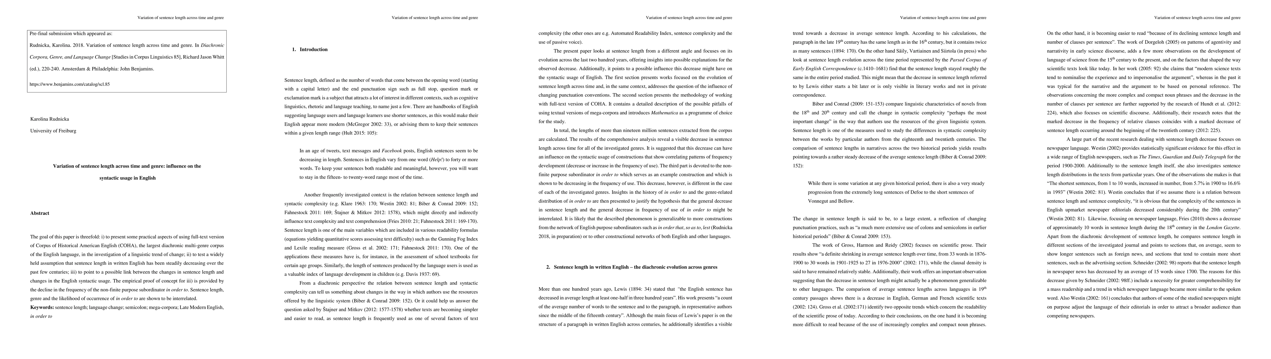 Thumbnail for Variation of sentence length across time and genre
