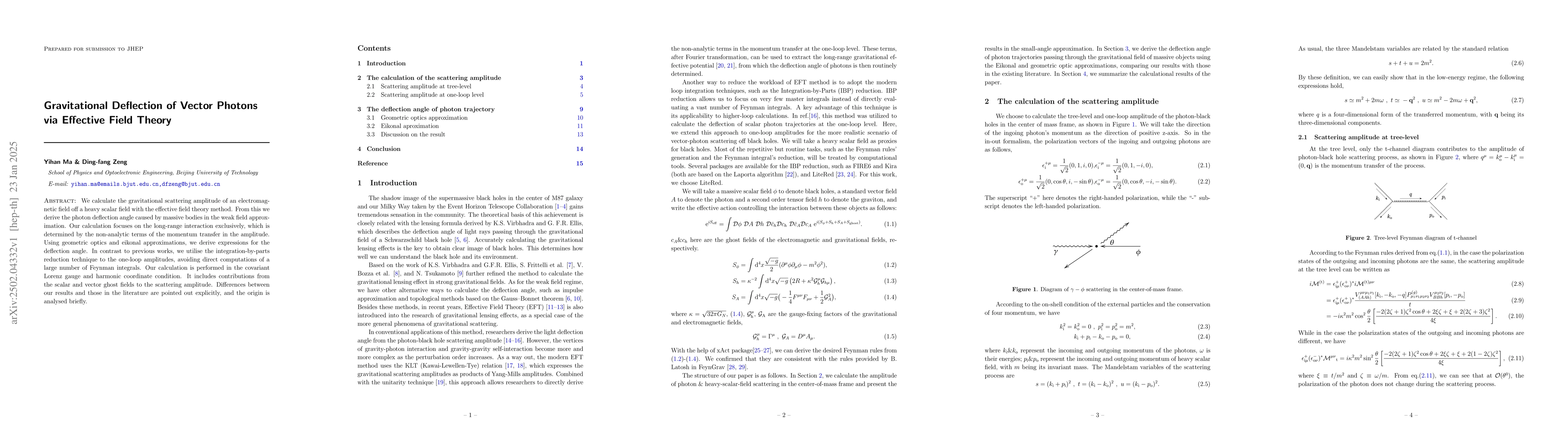 Thumbnail for Gravitational Deflection of Vector Photons via Effective Field Theory