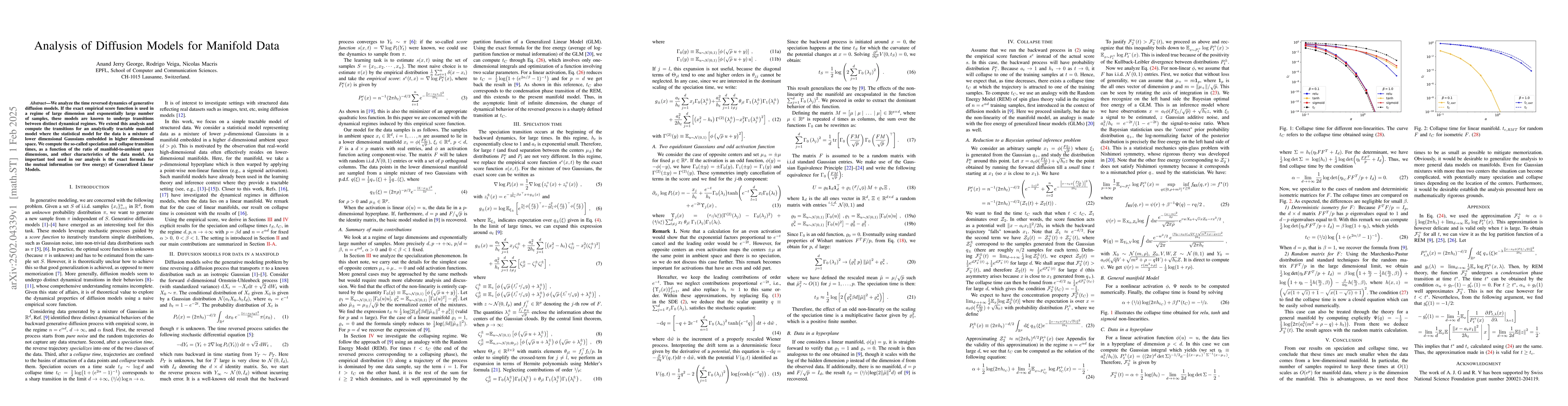 Thumbnail for Analysis of Diffusion Models for Manifold Data
