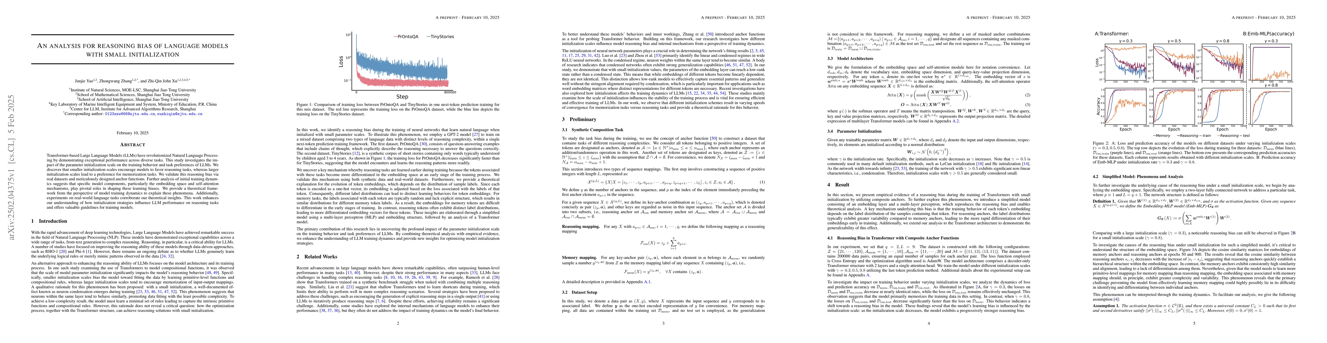 Thumbnail for An Analysis for Reasoning Bias of Language Models with Small
  Initialization