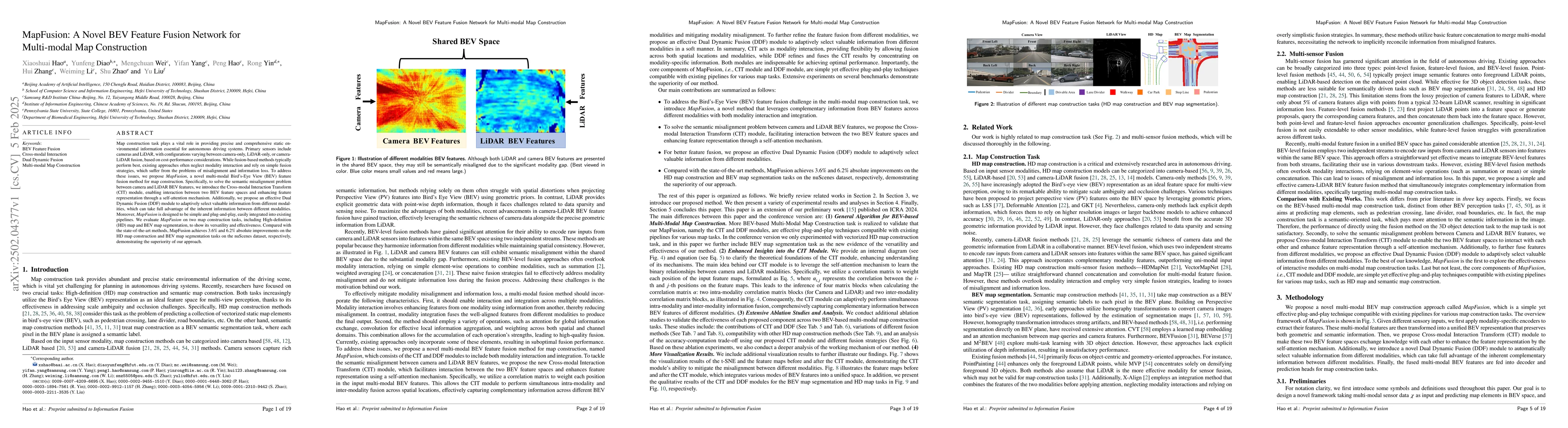 Thumbnail for MapFusion: A Novel BEV Feature Fusion Network for Multi-modal Map
  Construction