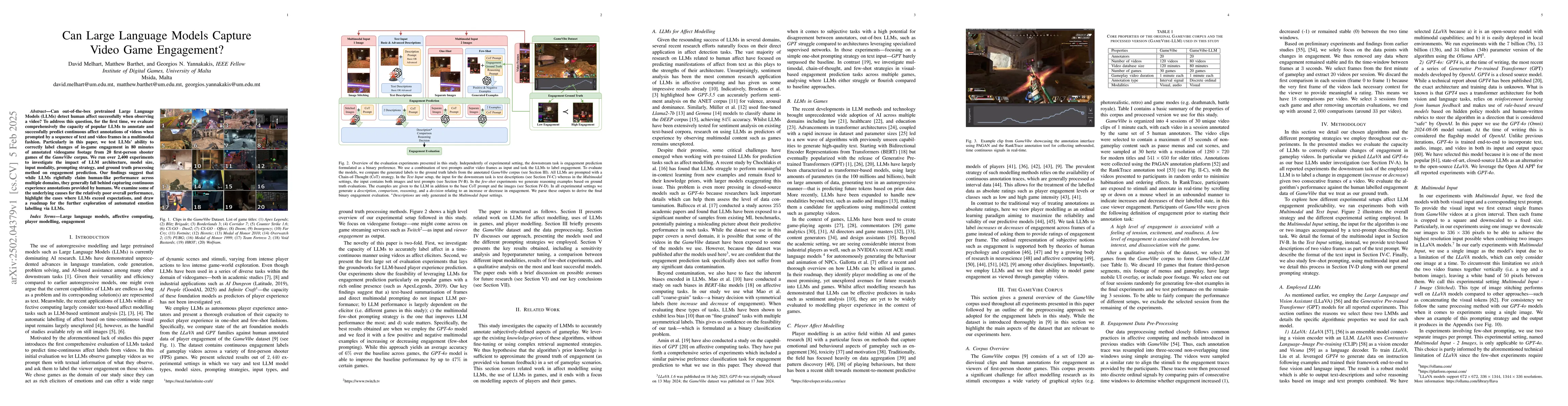 Thumbnail for Can Large Language Models Capture Video Game Engagement?