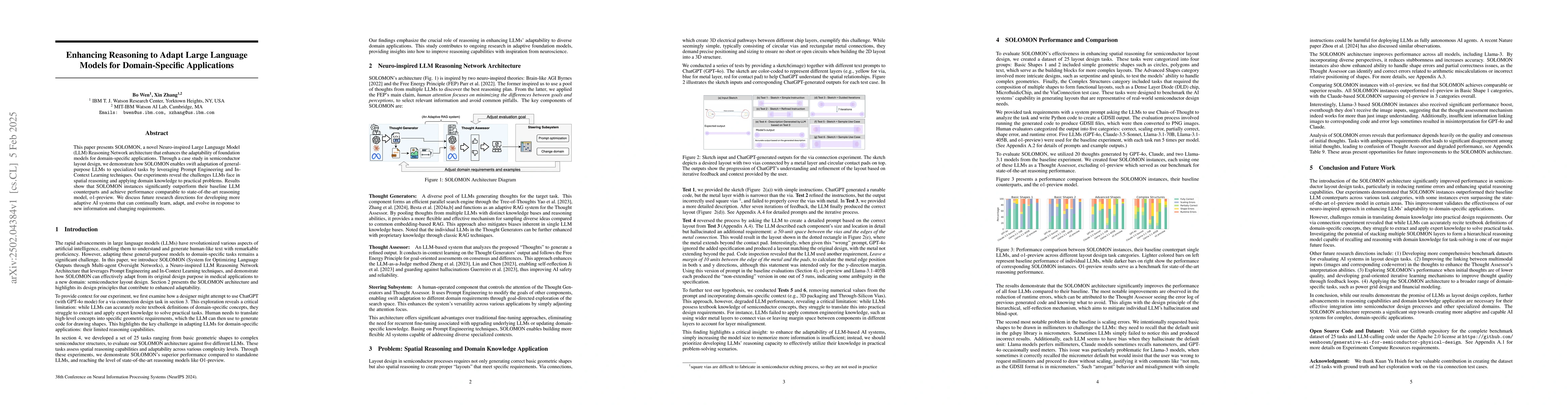 Thumbnail for Enhancing Reasoning to Adapt Large Language Models for Domain-Specific
  Applications